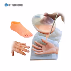 Campione di gomma siliconica liquida RTV2 di grado medico di migliore qualità per protesi a mano disponibile