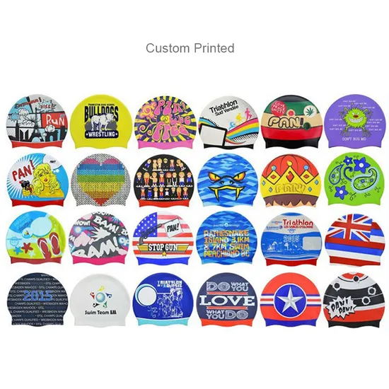 Cuffia da nuoto piatta in silicone da 50 g con stampa personalizzata del logo per adulti e ragazzi